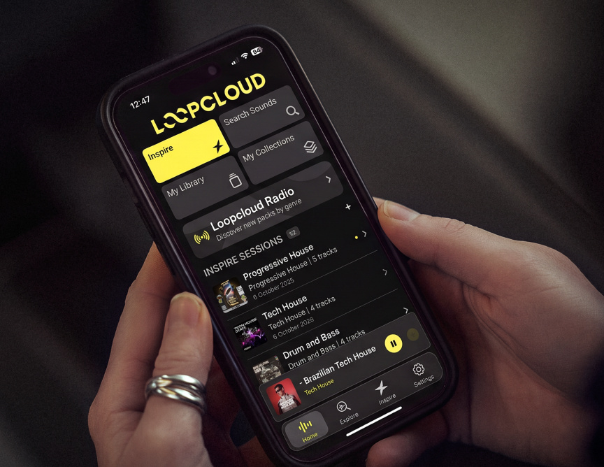 Loopcloud mobile app open on a phone
