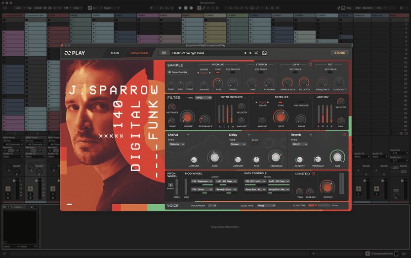 Loopcloud PLAY plugin open in a DAW