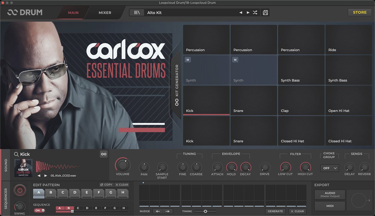 Loopcloud DRUM plugin interface