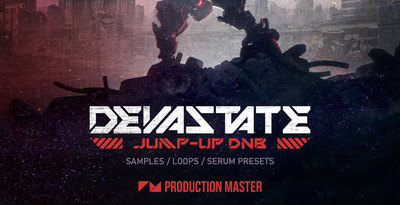 Production master   devastate   jump up drum n bass   artwork 1000x512web