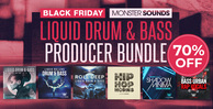 Monster sounds liquid drum   bass producer bundle black friday banner artwork