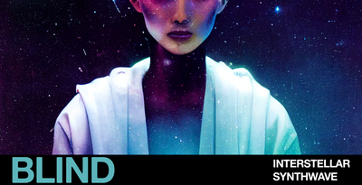 Blind audio interstellar synthwave banner artwork